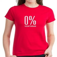 Cafepress - 0% Vegetarijanska ženska majica za ženu - Ženska tamna majica