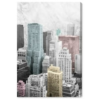 Wynwood Studio Gradovi i Skylines Zidno umjetničko platno Ispisuje 'Svijetli gradovi' Svjetski gradovi - siva, ružičasta