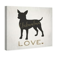 Wynwood Studio životinje zid Art platnene grafike' Chihuahua Love ' psi i štenci-crna, zlatna