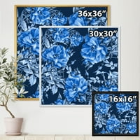 DemandArt 'Sažetak plavih divljih cvjetova' Moderni uokvireni platneni zidni umjetnički otisak