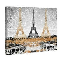 Wynwood Studio Gradovi i Skylines Zidno umjetničko platno Ispiši 'Triple Paris Gold' europski gradovi