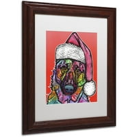 Zaštitni znak Likovna umjetnost' Božićni pas ' platnena Umjetnost Dean Russo, bijeli mat, drveni okvir