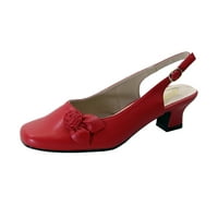Cheryl ženska široka širina Slingback kožna obuća za haljine crvena 9.5