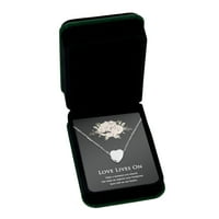 Anavia Mini kremiranje srca nakit od nehrđajućeg čelika spomen ogrlica urne za čovjeka sa Ljubav živi na Comfort karticom - [srebro]