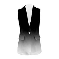 Ženski Modni Kaputi Bez Rukava Otvorena Prednja Vanjska Odjeća Odijelo Prsluk Dugme Rever Casual Kardigan