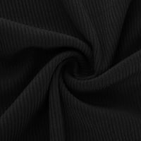 Poliester, pamučne haljine za žene s dugim rukavima CREW CREAD MULTI-TEME A-line crna 3xl