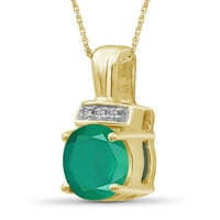 JewelersClub srebrne ogrlice za Žene-Srebrna ogrlica za žene 14k pozlaćena Srebrna-smaragdna ogrlica središnji