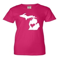 Žene Volim Michigan I Srce Michigan T-Shirt
