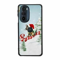 Božić-Fox - Santa futrola za telefon za Moto Edge+ () za žene i muškarce pokloni, Meki silikonski stil otporan na udarce - Božić-Fox-Santa torbica za Moto Edge+ ()