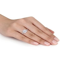 2-karat T. G. W. stvorio bijeli safir i dijamant 10k bijeli Zlatni zaručnički prsten