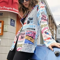 Voncos svetle jakne za žene klirens-modni Dugi rukav sa džepovima štampanim Plus Size Outwear labavi Casual