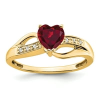 Primalni zlatni karatski žuto zlato stvorio je rubin i dijamantni prsten
