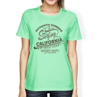 Autentično Ljeto Surfanje California Ženski Mint Kratak Rukav Shirt