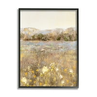 Stupell Industries žuta divlji cvjeta cvjeta pejzaž pejzažnog slikarki crne uokvirene umjetnosti