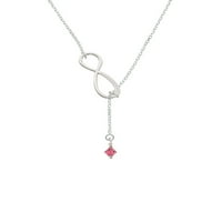 Delight nakit Indijski Pink Crystal Bicone srebrni ton elegantna Infinity Lariat ogrlica