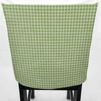 Zelena i bijela provjerena Gingham stolica za trpezariju na stražnjim poklopcima ili poklopci sjedala