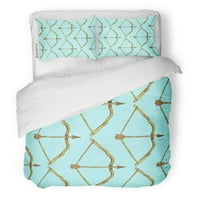 Posteljina set šareno arrow Skica Slatka luk u vintage uzorak AIMS Twin Veličina prekrivača sa jastukom za kućnu posteljinu ukras za krevet