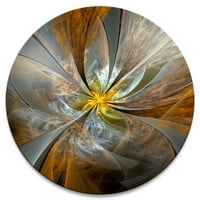 PROIZVODNJA SYMMETRIČNI ŽUTI FRATLNI FLOWER 'Disk Veliki suvremeni krug metalna zidna umetnost