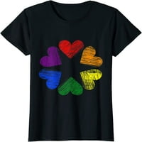 Rainbow krug srca Ljubav Pride LGBT kratak Seelve T-Shirt