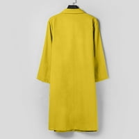Udobne haljine za žene rukav štampana do koljena Party ženska ljetna haljina visokog struka žuta XL