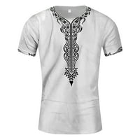 Cleariance YoHome Muška majica Casual Labavi sportski stil 3D tiskani majica s kratkim rukavima bijeli
