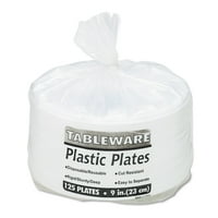 TABLEMATE 9644WH plastične posuđe, tanjire, 9 promjer, bijeli, 125 paketa