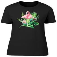 Teeblo Ženska Grafička Majica-Tropical Birds Set Flaminga - Regular Fit Pamuk