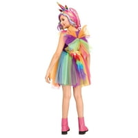 Set Kostima Za Djevojčice Rainbow Unicorn Halloween, Višebojni, Zabavni Svijet