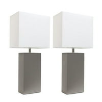 Elegantni dizajn Moderne kožne stolne lampe sa bijelim tkaninskim nijansama, sivom bojom