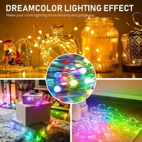 Usb tački kontrolna boja bakrena žičana lampica za svjetlost Bluetooth app + daljinska kontrola LED božićna