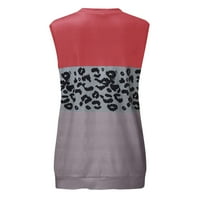 Tank Top za žene trendi Moda Casual štampani rukav okrugli vrat čipkasta majica bluza vrhovi TankPinkXL