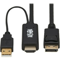 Tripp Lite HDMI za DisplayPort Active adapter kabel - 4k, crni, - video audio kabl - HDMI do, DisplayPort
