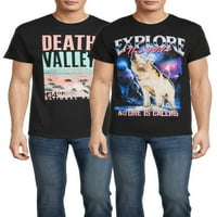 Priroda Muška i velika muška dolina smrti i istražite grafičke majice kratkih rukava, 2-pakovanje