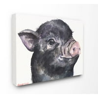 Stupell Industries slatka svinja beba životinja akvarelna slika platnena zidna Umjetnost George Dyachenko
