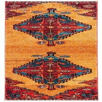 Vintage Hamadan Erksine orijentalni ručni tepih, crvena plava, 2'3 8 '