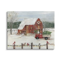 Stupell Industries snowy Holiday Tree Farm landscape painting Gallery Wrapped Canvas Print Wall Art, dizajn