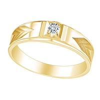 Prirodni dijamant Accenti mens angažman vjenčani prsten za vjenčanje 14K čvrsto žuto zlato Veličina-8