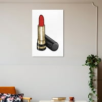 Wynwood Studio Canvas Fancy Lipstick III Moda i Glam šminka Zidna umjetnost Platno Ispis Gold Metallic