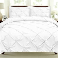 Luksuzni Pinch Pleating Pintuck Commforter i listovi u krevetu u setu točke
