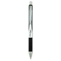 Zebra Z-Grip Let Ballpoint olovka, uvlačiva, podebljana, crna tinta, bijela bačva
