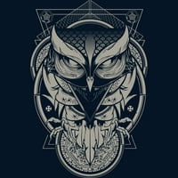 Alchemy Owl Boys tamnoplava grafička majica-dizajn ljudi XS