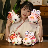 Nacionalna plima Kineski stil zečje lutke plišana igračka simulacija malo bijele kunićne lutke Godina zečja maskota godišnjeg susreta