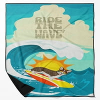 Surfer pas dugoročni ručnik od premium plaže Crveni jazavčar