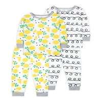 Little Star Organic Baby & Toddler Girl Dugi rukav Shirt & Pants Snug Fit pidžama, veličina mjeseci -