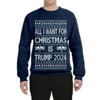 Divlji Bobby, sve što želim za Božić su Trumpovi izbori ružni božićni džemper unise grafička dukserica,