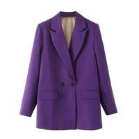 FESFESFES jakne za žene modna casual proljetna jednostruka boja dugi rukav blazer na prodaju