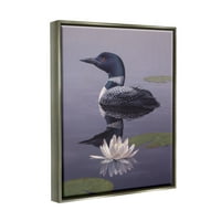 Stupell Industries Duck Plind Plind Lily Pads Životinje i insekti Painting Siva Flater Framed Art Print
