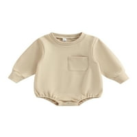 Asashitenel Toddler Babyshirtshirt Rompers Jednobojni kombinezon s dugim rukavima Slatka odjeća za novorođenčad