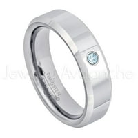 Dame Polirani prsten za saviljene vune - 0,07ct Solitaire Topaz prsten - personalizirani vjenčani prsten