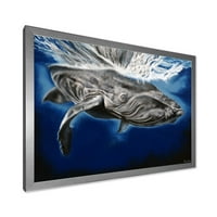 PromenArtict 'izbliza portret grbavog kitova' nautičkog i obalnog uobičajenog uokvirenog umjetničkog tiska